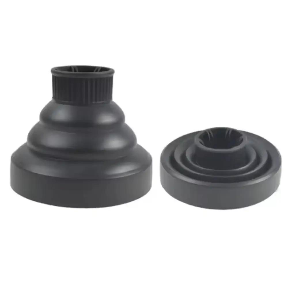 Difusor universal plegable de silicona para secador de pelo con rejilla de panal - Negro