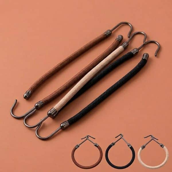 Élastiques à cheveux avec double crochets pour queue de cheval et chignon