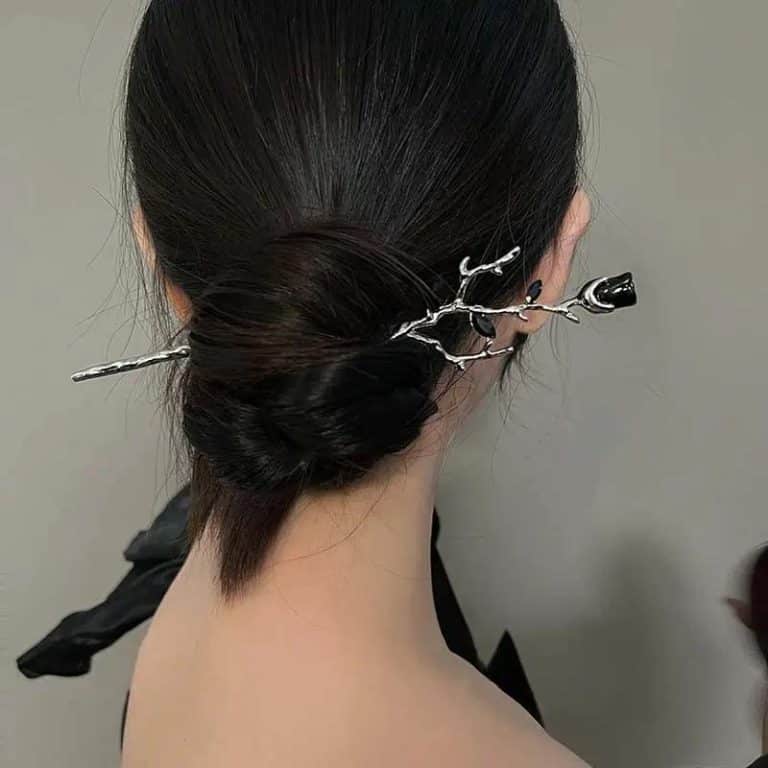 Epingle-a-Cheveux-Branche-de-Rose-avec-Feuilles-Emaillees-galerie-1635