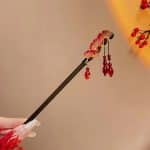 Epingle-a-Cheveux-Style-Asiatique-Ornee-de-Fleurs-et-Perles-Pendantes-galerie-2847