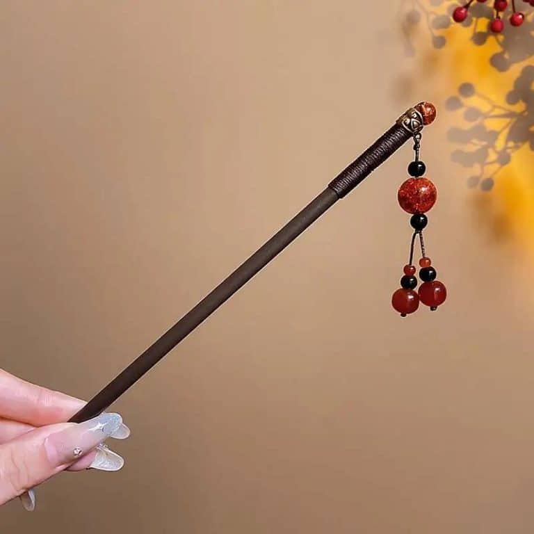 Epingle-a-Cheveux-Style-Asiatique-Ornee-de-Fleurs-et-Perles-Pendantes-galerie-7465