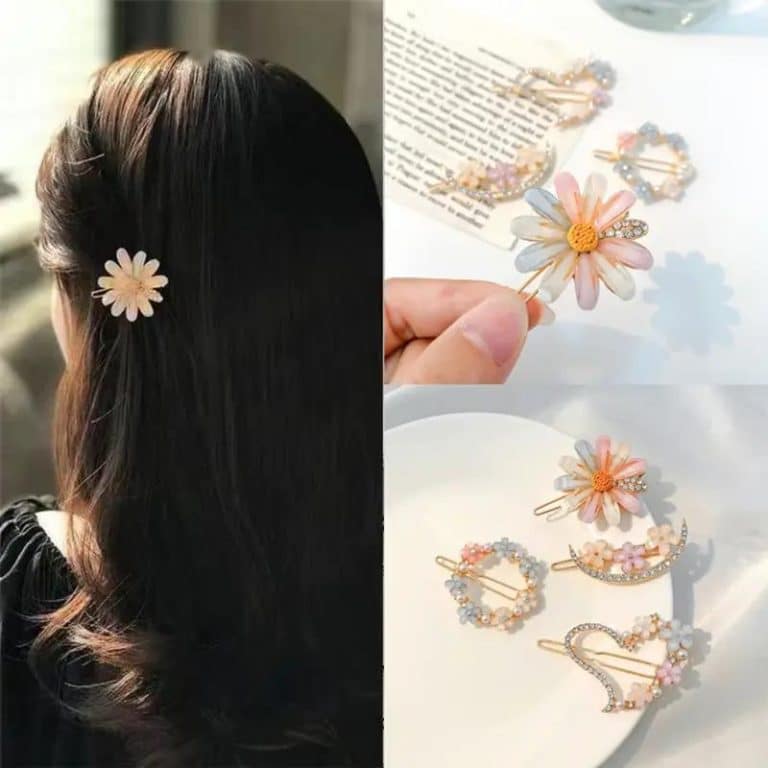 Epingles-a-Cheveux-a-Motifs-Floraux-Multicolores-et-Strass-Dores-galerie-1891