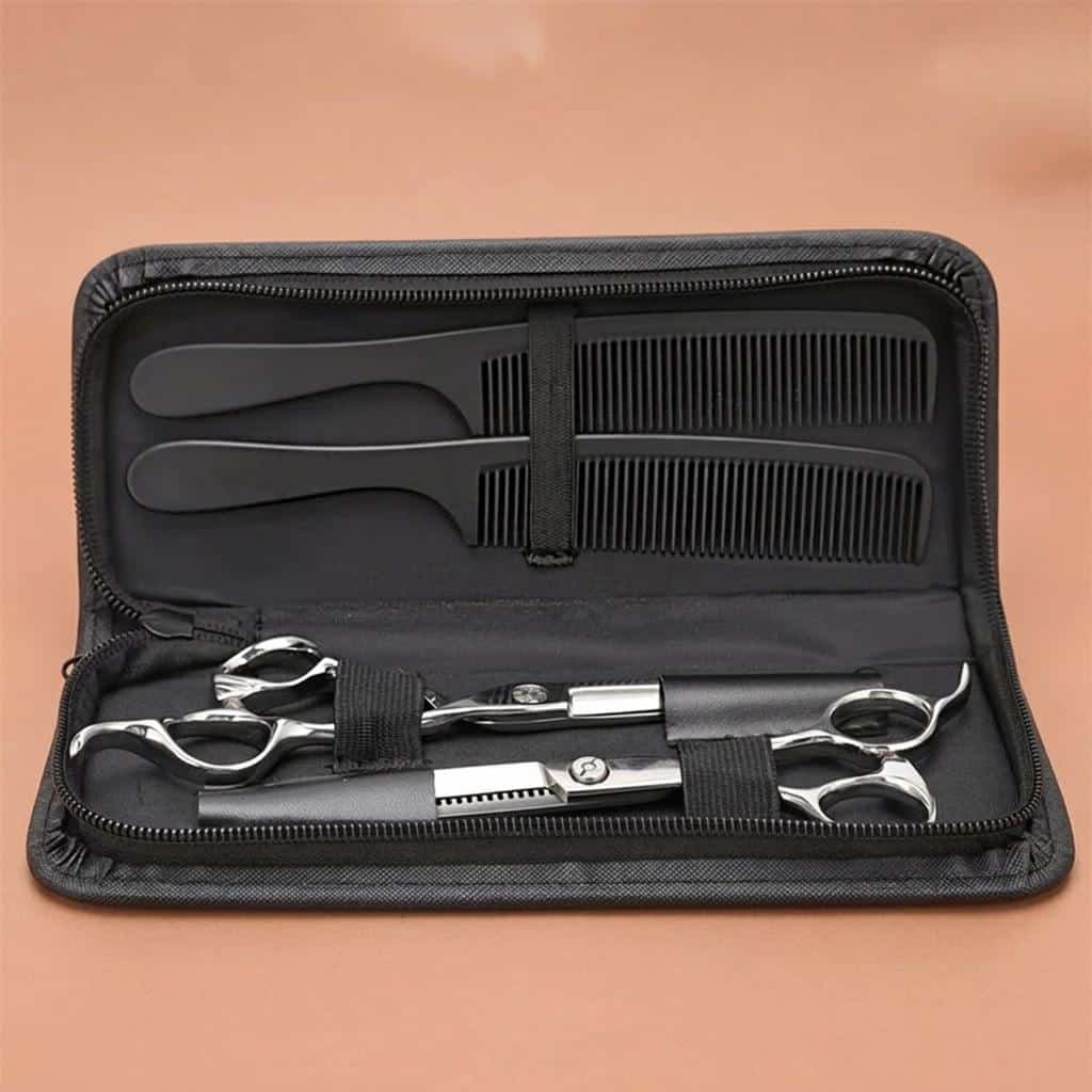 Funda de protección para tijeras de peluquería con bolsillo con cremallera