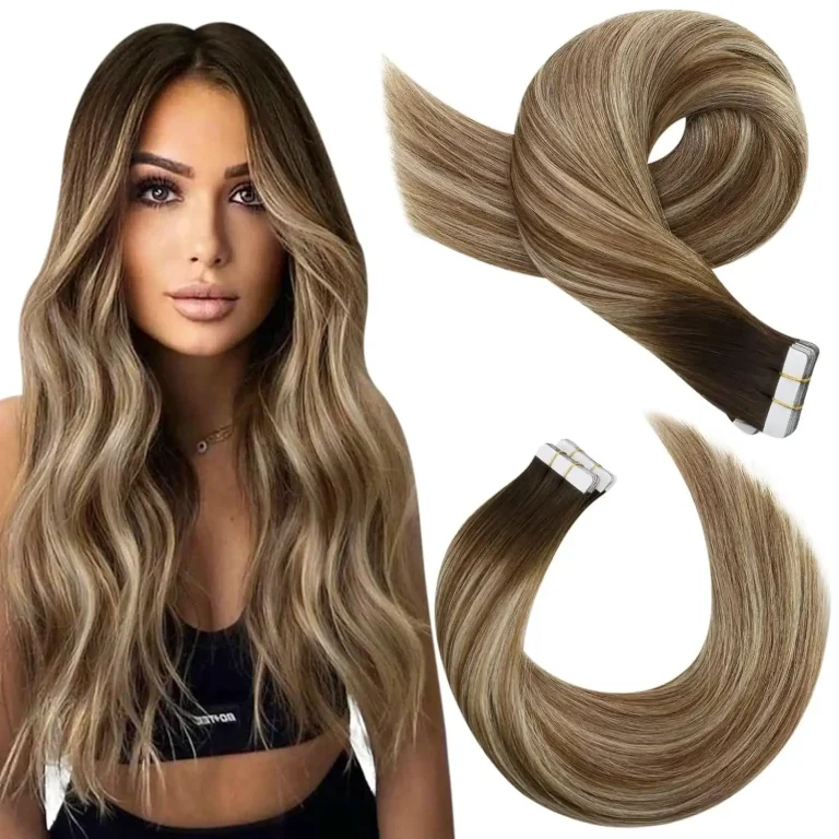 Extensions-Adhesives-Tape-in-Cheveux-Humains-Balayage-Chatain-et-Blond-galerie-9808