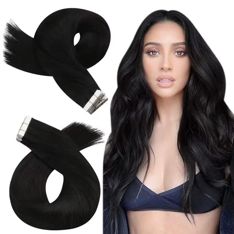 Extensions Adhésives Tape in Lisses Noires en Cheveux Humains Remy -- 12589