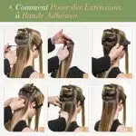 Extensions a Bande Adhesive Blond Platine Ondule Leger en Cheveux Humains