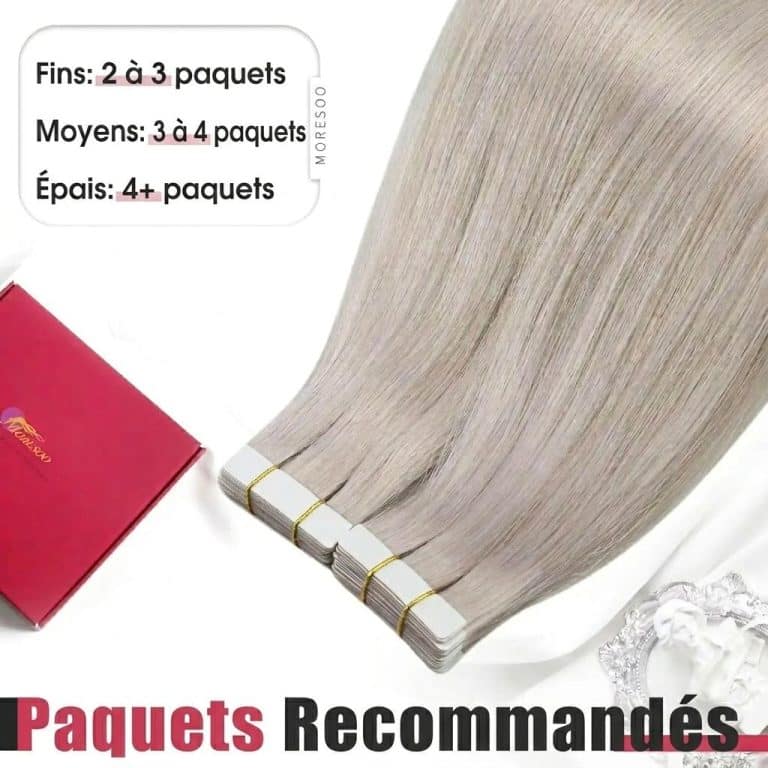 Extensions-a-Bande-Adhesive-Blond-Platine-Ondule-Leger-en-Cheveux-Humains-technique-9625