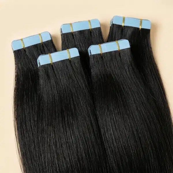 Extensions à bandes adhésives lisses en cheveux humains