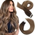 Extensions tape lisses Balayage Châtain à Blond - 9658