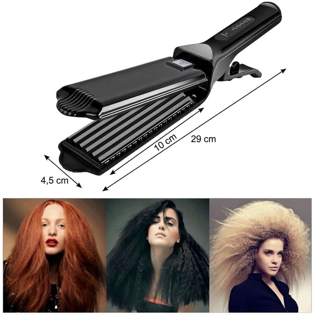 Plancha de ondas eléctrica con protección antiquemaduras