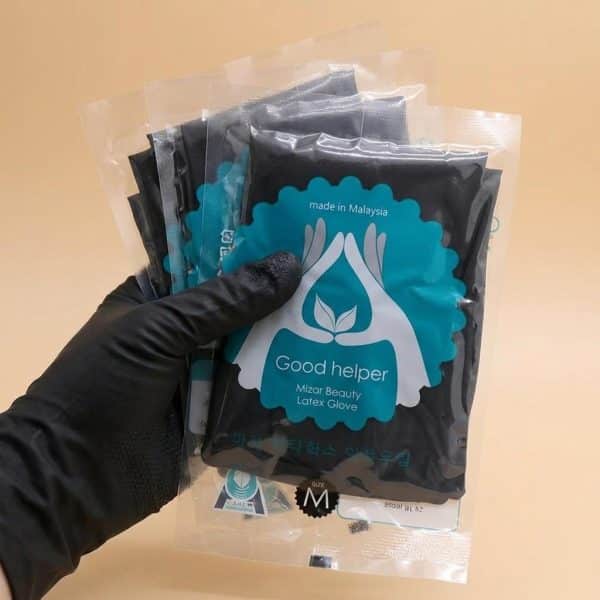 Gants de protection en nitrile noirs antidérapant pour la coloration et les soins capillaires