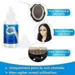Kit d’entretien pour perruques avec cire, bonnets et dissolvant