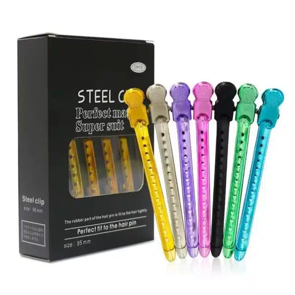 Lot de 12 pinces à cheveux en métal en forme de bec de canard pour sectionnement et coiffage