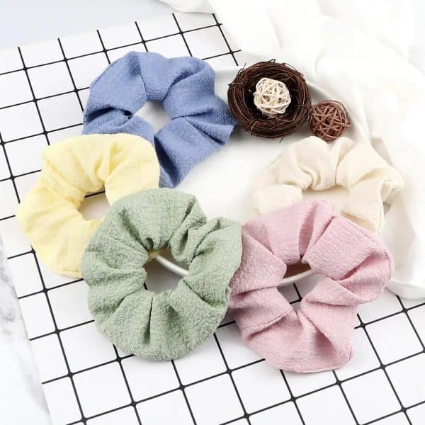 Lot de 5 chouchous pour cheveux en tissu aux couleurs assorties