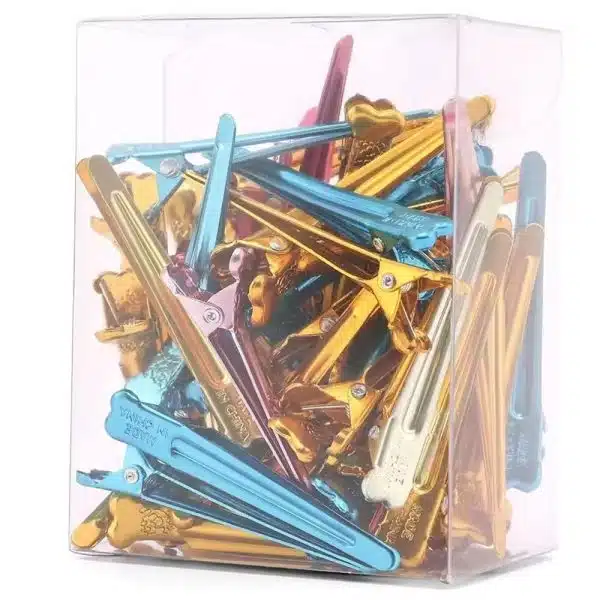 Lot de pinces à cheveux métalliques chromées colorées