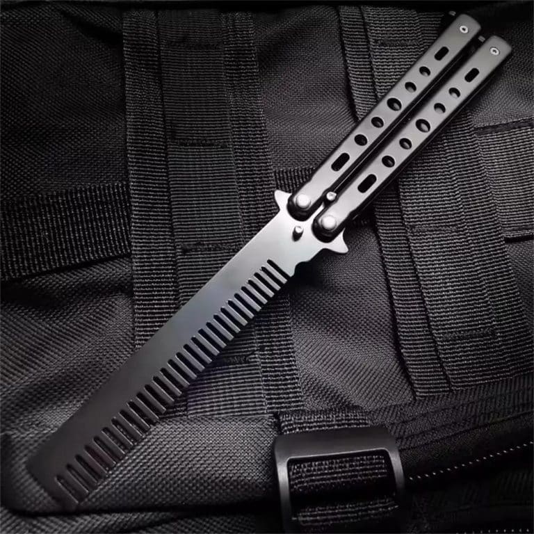Peigne-Papillon-Pliable-en-Acier-de-Type-Balisong-galerie-4411-1