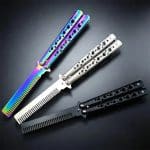 Peigne-Papillon-Pliable-en-Acier-de-Type-Balisong-galerie-9490-1