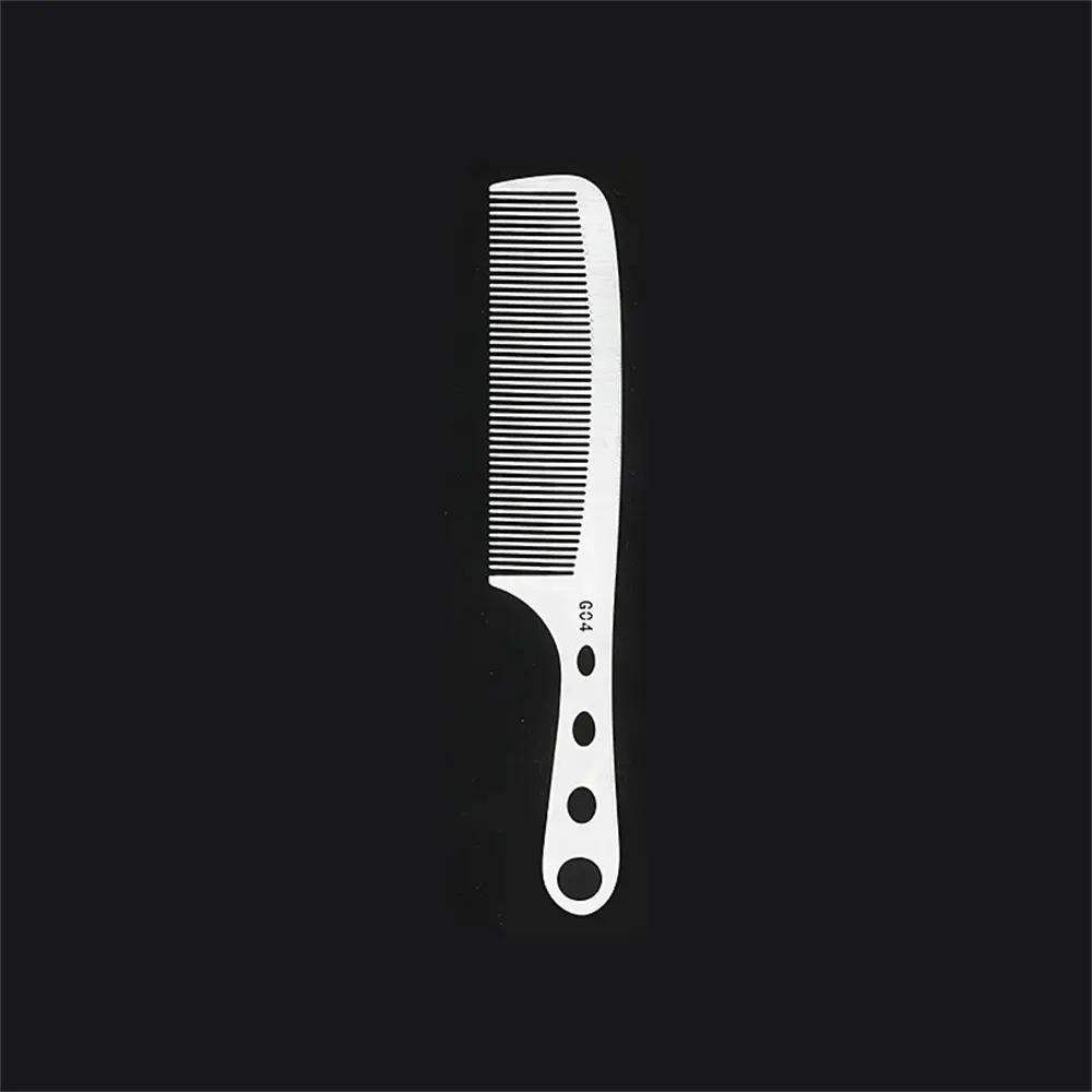 Peine profesional de acero titanio con dientes finos para peinar y desenredar - Peine con mango 17,7 cm