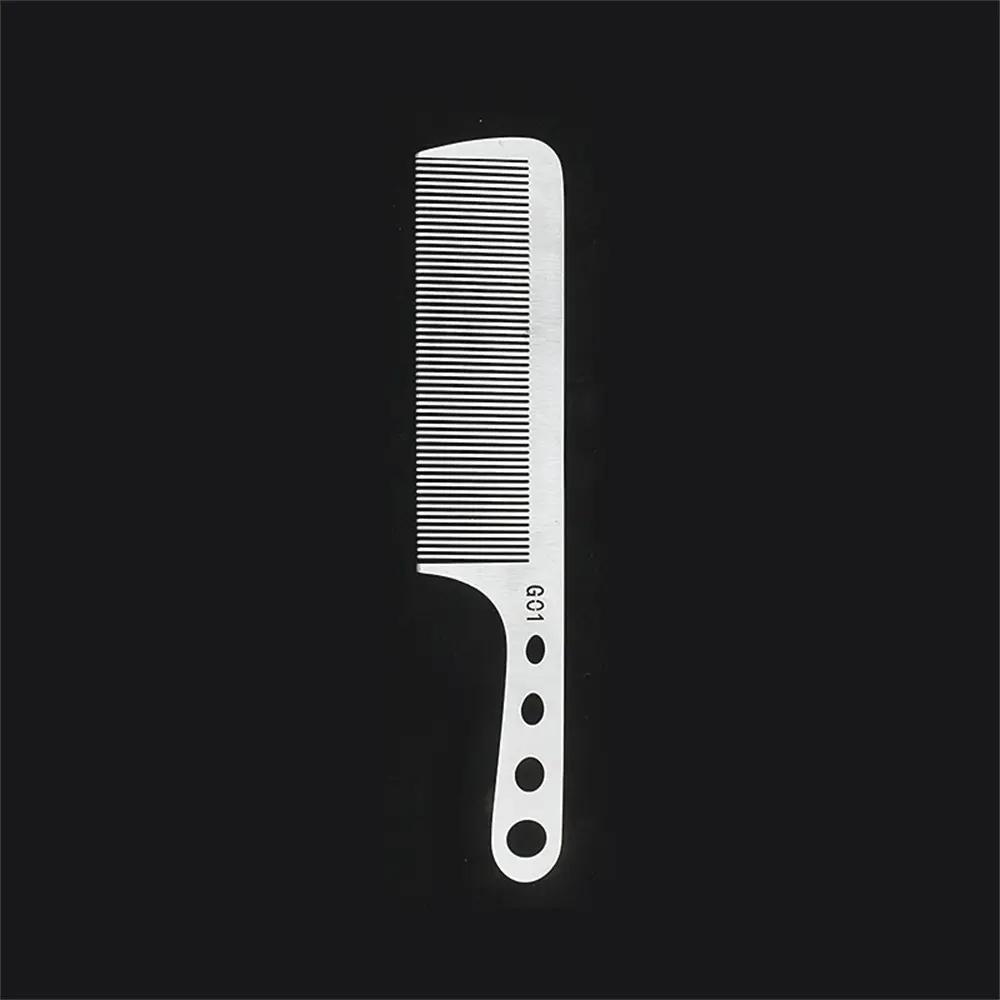 Peine profesional de acero titanio con dientes finos para peinar y desenredar - Peine con mango 22 cm