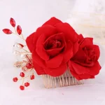 Peigne-a-Cheveux-Decoratif-avec-Roses-Rouge-et-Perles-galerie-4637
