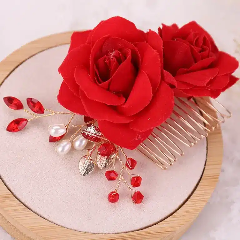 Peigne-a-Cheveux-Decoratif-avec-Roses-Rouge-et-Perles-galerie-8158