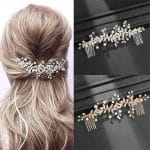 Peigne-a-Cheveux-Double-Peigne-avec-Strass-et-Perles-avec-Motif-Floral-galerie-2822