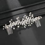 Peigne-a-Cheveux-Double-Peigne-avec-Strass-et-Perles-avec-Motif-Floral-galerie-8968