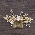 Peigne-a-Cheveux-Floral-Dore-avec-Perles-Nacrees-et-Cristaux-galerie-4096