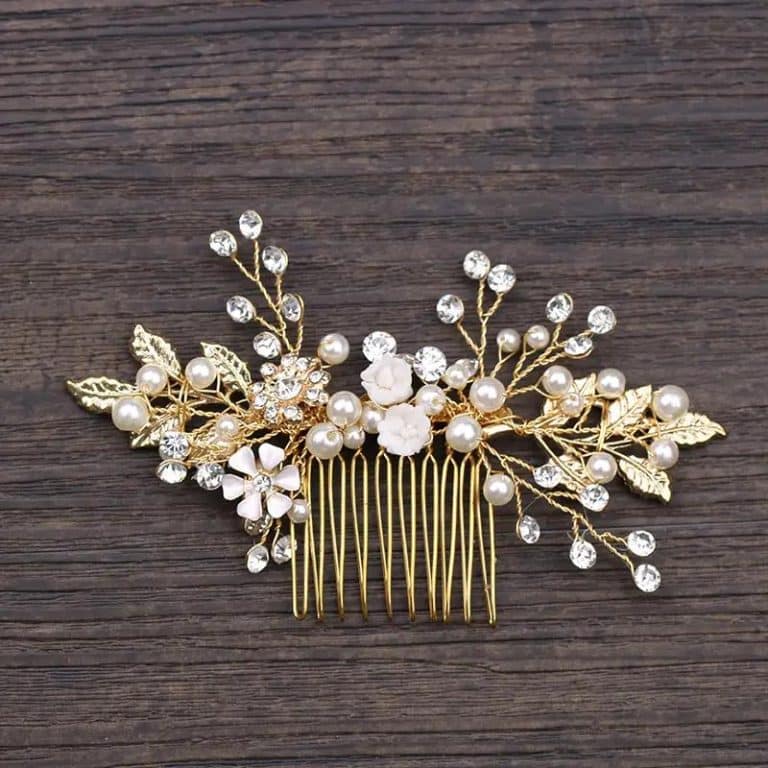 Peigne-a-Cheveux-Floral-Dore-avec-Perles-Nacrees-et-Cristaux-galerie-4096