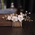 Peigne-a-Cheveux-Floral-Dore-avec-Perles-Nacrees-et-Cristaux-galerie-8398