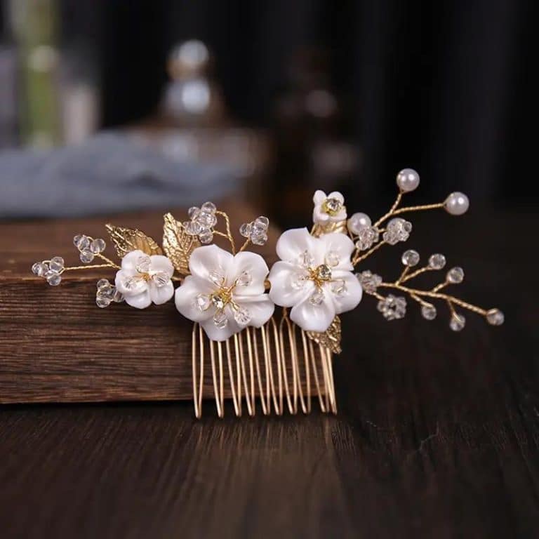Peigne-a-Cheveux-Floral-Dore-avec-Perles-Nacrees-et-Cristaux-galerie-8398