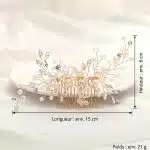 Peigne à cheveux de mariée avec perles et cristaux