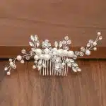Peigne à cheveux de mariée avec perles et cristaux