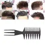 Peigne de coiffage multifonction à double face avec dents fines et larges pour démêler et coiffer