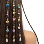 Perles-Decoratives-a-Spirale-Doree-pour-Tresses-avec-Papillons-et-Fleurs-galerie-9688