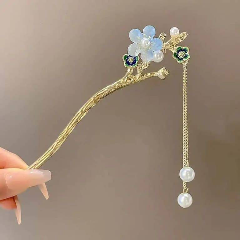 Pic-a-Cheveux-de-Fleurs-de-Cerisiers-Japonais-Roses-avec-Strass-et-Perles-galerie-8612