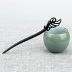 Pics-a-Cheveux-Decoratifs-en-Bois-Noir-avec-Motif-Sculpte-galerie-5077