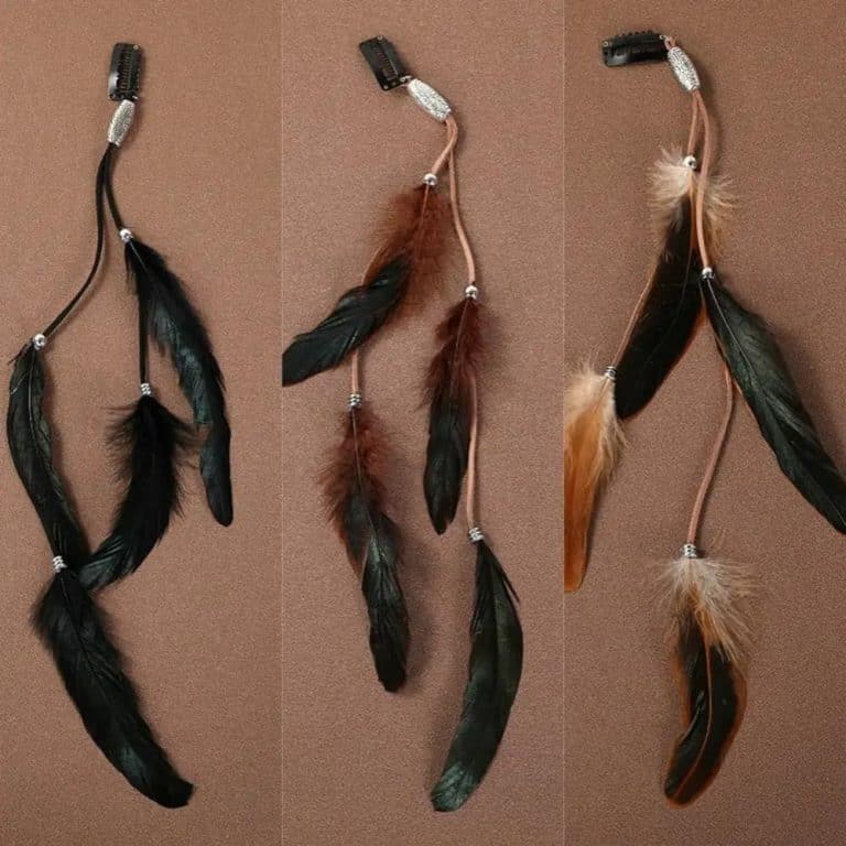 Pince-Decorative-a-Plumes-Boheme-avec-Cordons-et-Perles-galerie-3463