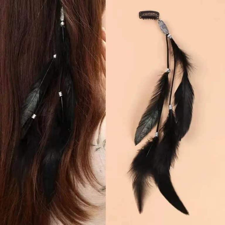Pince-Decorative-a-Plumes-Boheme-avec-Cordons-et-Perles-galerie-4640