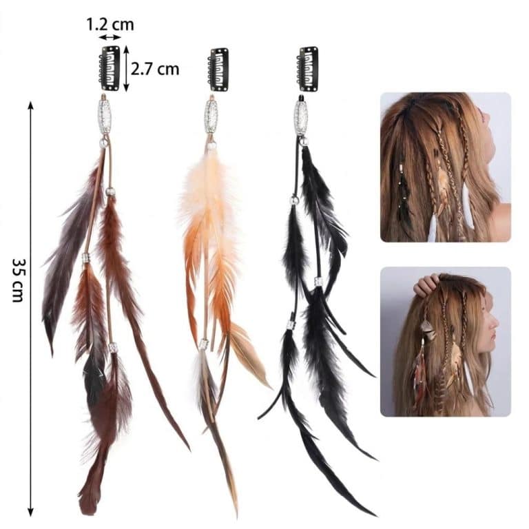 Pince-Decorative-a-Plumes-Boheme-avec-Cordons-et-Perles-technique-8363