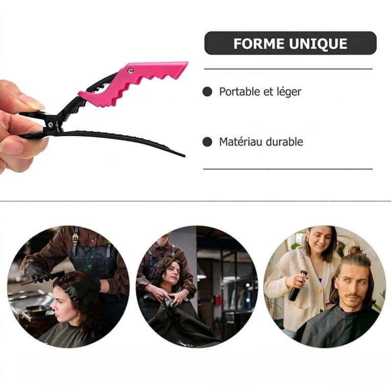 Pince-a-Cheveux-Aligator-de-Sectionnement-Antiderapante-en-lot-de-5-Pieces-technique-7894