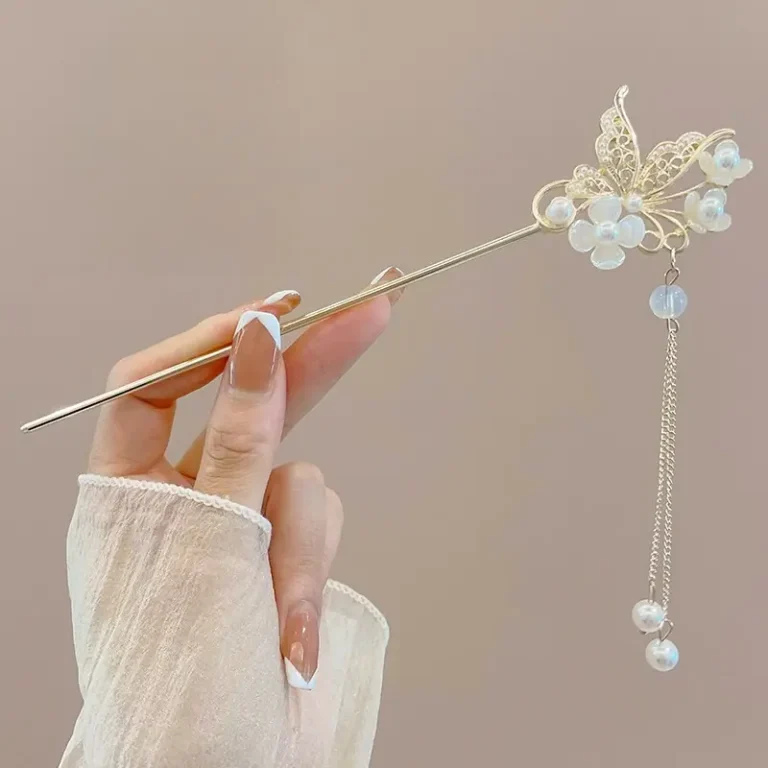 Pince-a-Cheveux-Style-Papillon-avec-Perles-et-Pampilles-galerie-4580