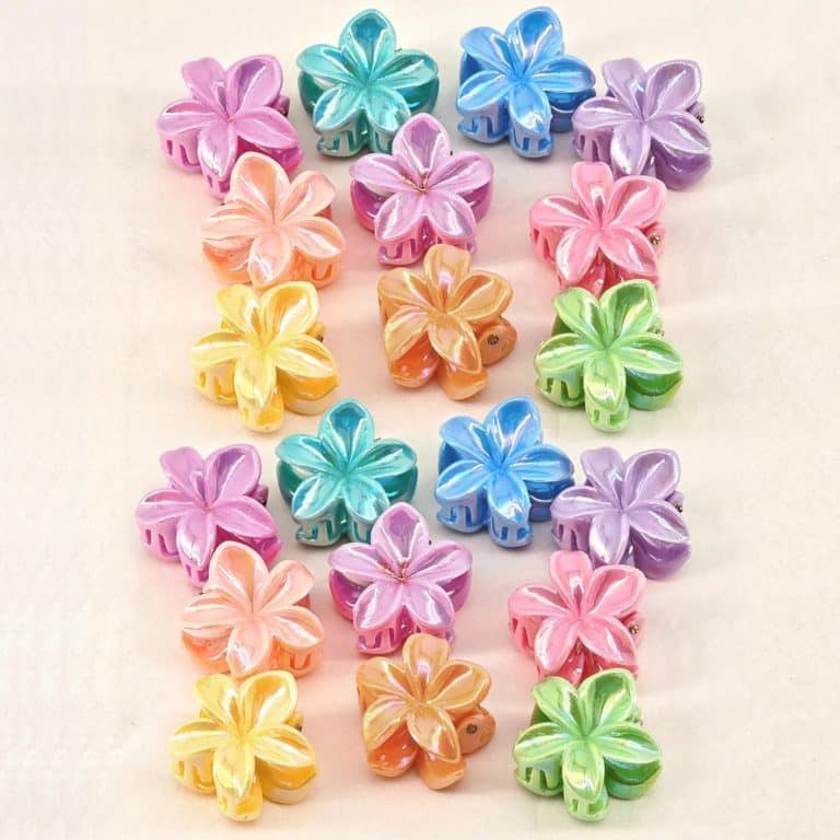 Pinces-a-Cheveux-en-Forme-de-Fleur-Nacree-Multicolore-en-lot-de-10-galerie-7411