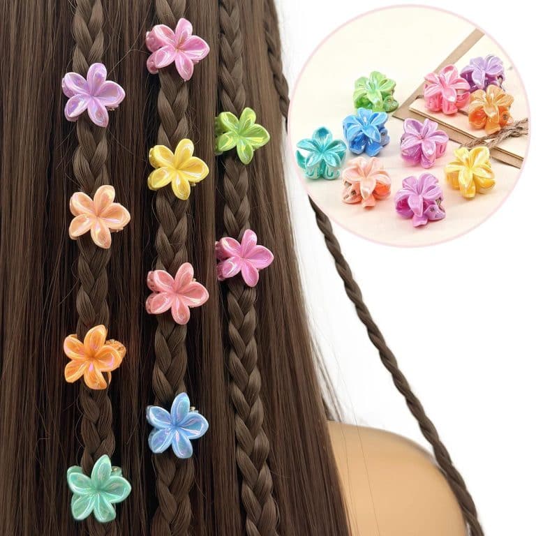 Pinces-a-Cheveux-en-Forme-de-Fleur-Nacree-Multicolore-en-lot-de-10-galerie-9533