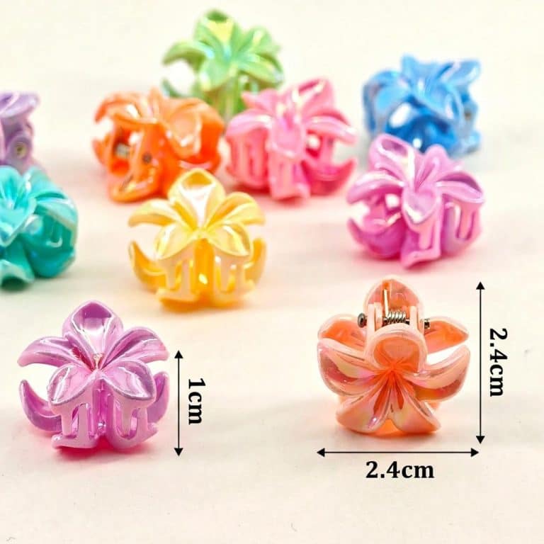 Pinces-a-Cheveux-en-Forme-de-Fleur-Nacree-Multicolore-en-lot-de-10-technique-5350