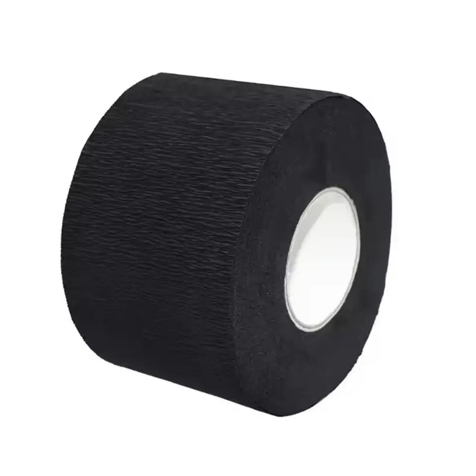 Rollo protector de cuello de papel desechable e impermeable para peluquería - Rollo sencillo negro
