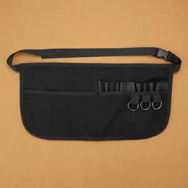 Sacoche ceinture de rangement pour coiffeur avec compartiments et anneaux