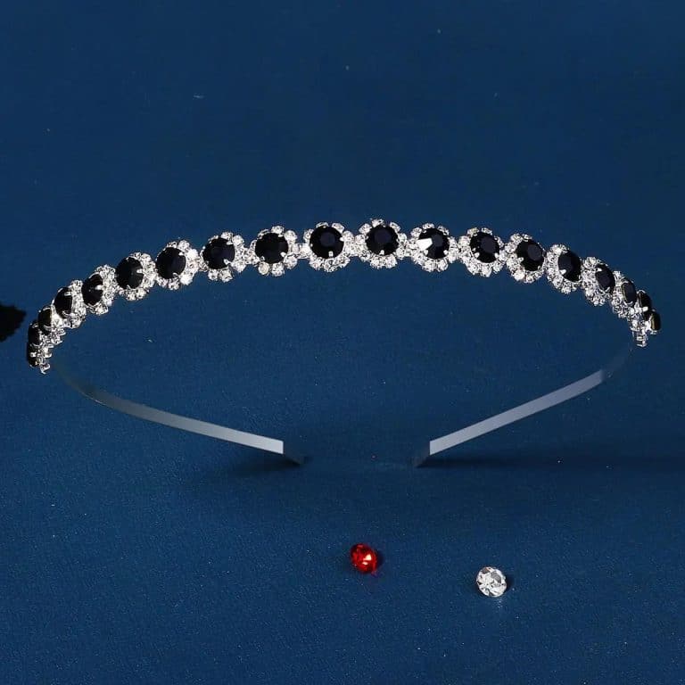 Serre-tete-Orne-de-Strass-et-Cristaux-Argentes-avec-Pierres-Rondes-galerie-2763