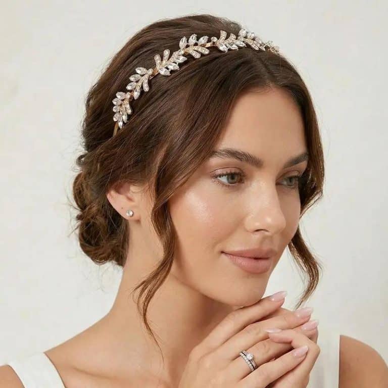 Serre-tete-Ornemente-avec-Motif-de-Feuilles-de-Laurier-Sertis-de-Strass-galerie-6029-9