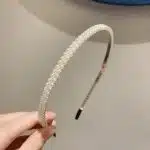 Serre-tête en forme d'arceau incurvé orné de perles nacrées - Perles avec Strass